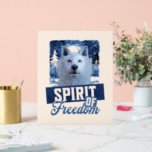 Arctic Wolf Spirit of Freedom Wildlife Design Acrylic Sign