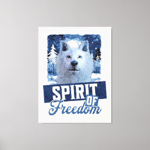 Arctic Wolf Spirit of Freedom Wildlife Design Canvas Print