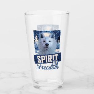 Arctic Wolf Spirit of Freedom Wildlife Design Glass