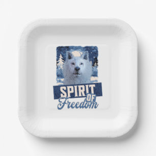 Arctic Wolf Spirit of Freedom Wildlife Design Paper Plate