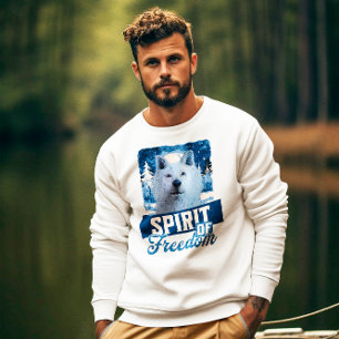 Arctic Wolf Spirit of Freedom Wildlife Design Sweatshirt