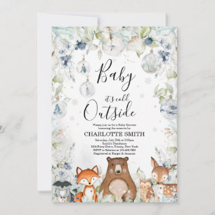 Arctic Woodland Baby Shower Invitation