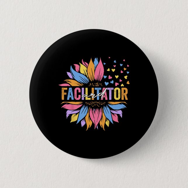 Ard Facilitator Special Education Sunflower  2 Inch Round Button (Front)