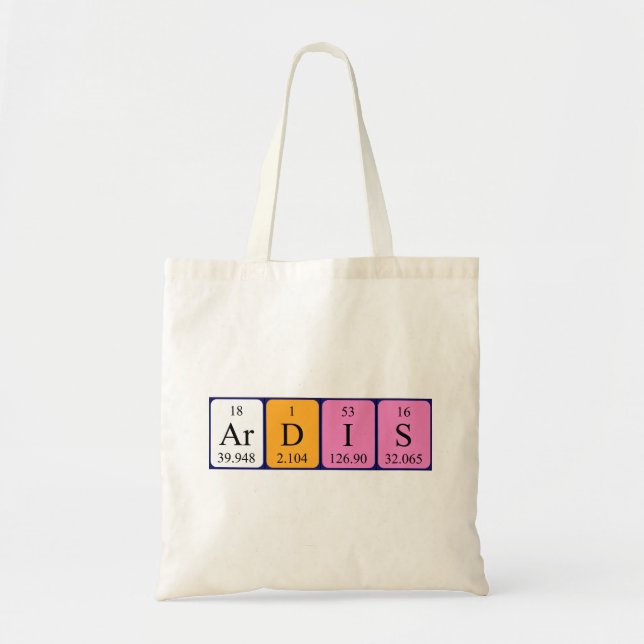 Ardis periodic table name tote bag (Front)