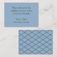 Ardoise Blue Diamonds Temple Sealing Invitation