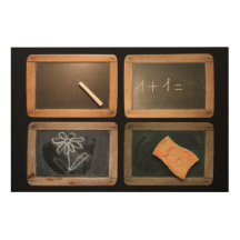 Ardoise du Jour Vintage Chalkboard Wood Canvas