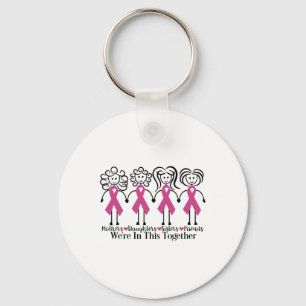 Are In Together Family Friends Breast Cancer Aware Keychain