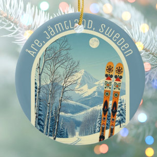 Åre Jämtland Sweden ski resort vacation souvenir Ceramic Ornament