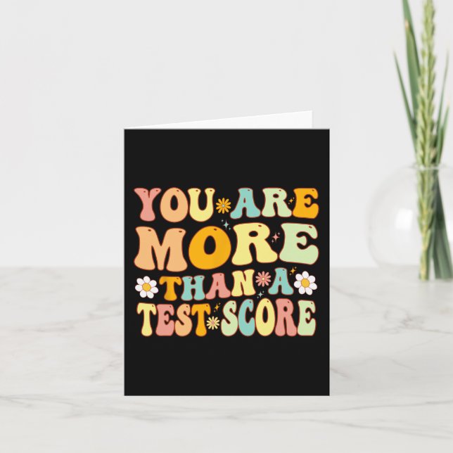 Are More Than A Test Score Groovy Teacher Testing  Card (Front)