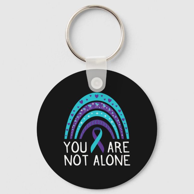Are Not Alone Suicide Awareness Mental Health  Keychain (Front)