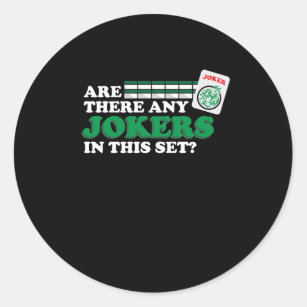 Are There Any Jokers In Set Mahjong Player Games Classic Round Sticker