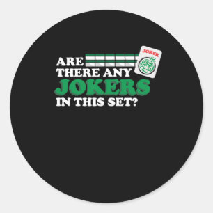 Are There Any Jokers In Set Mahjong Player Games Classic Round Sticker