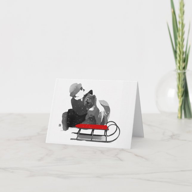 ARE WE HAVING FUN Chow holiday card  (Front)