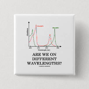 Are We On Different Wavelengths? (Chlorophyll) 2 Inch Square Button