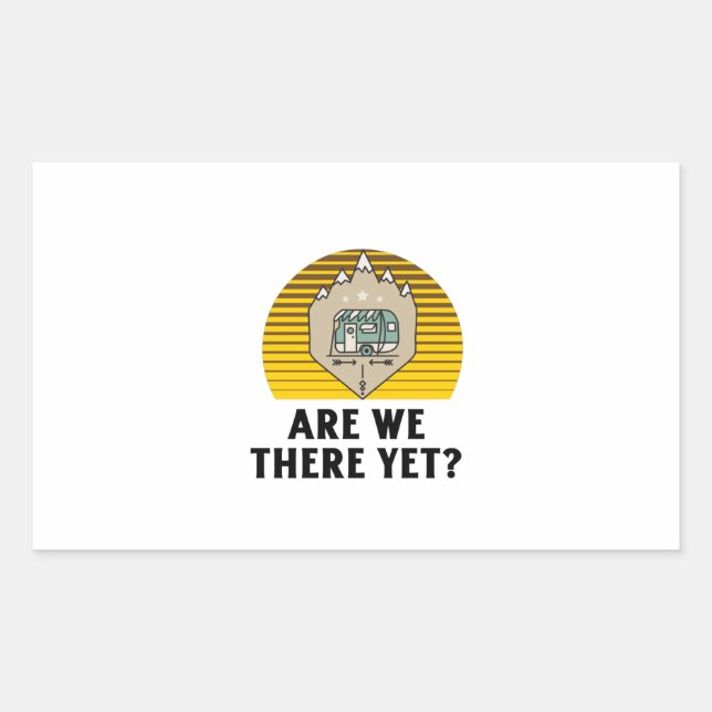 Are we there yet Retro vintage sunset Sticker (Front)