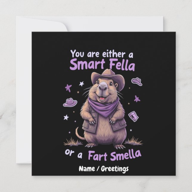 Are You a Smart Fella or a Fart Smella Funny  Invitation (Front)