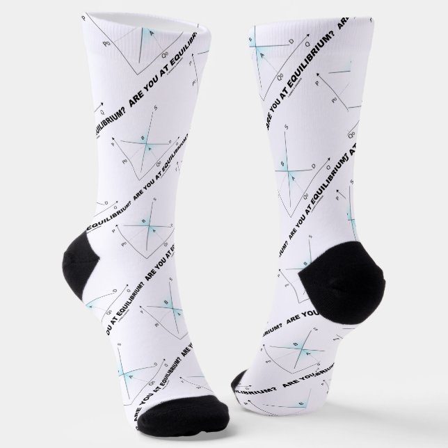 Are You At Equilibrium? Supply Demand Curve Econ Socks (Angled)