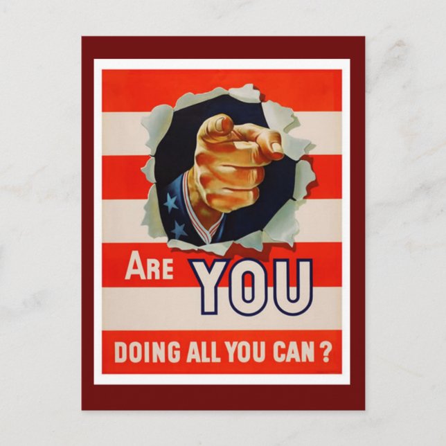 Are You Doing All You Can? - WW2 Postcard (Front)