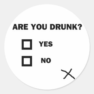Are You Drunk? Classic Round Sticker