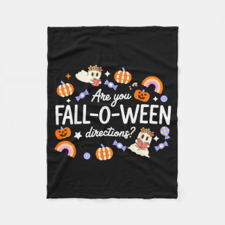 Are You Fall O Ween Directions Halloween Teacher G Fleece Blanket