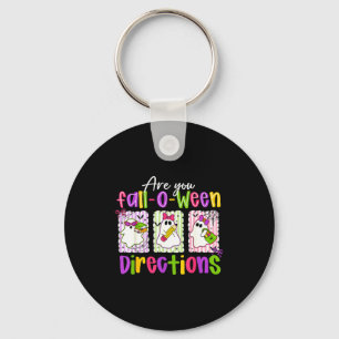 Are You Fall-o-ween Directions Soky Cute Ghost Tea Keychain