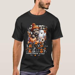 are You Falloween Jesus Christian Halloween Highla T-Shirt