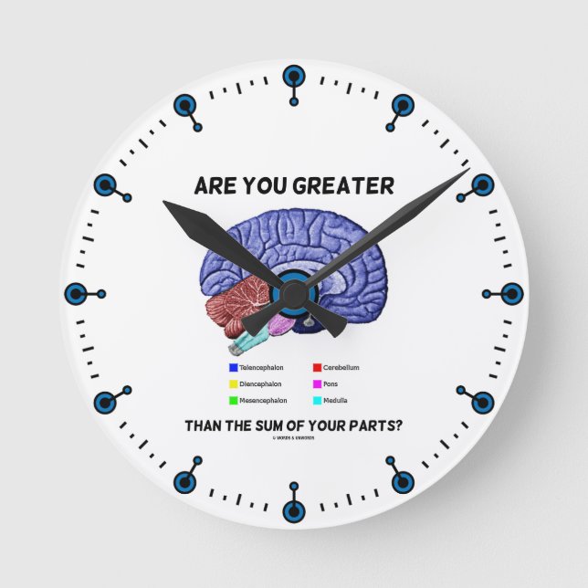 Are You Greater Than The Sum Of Your Parts? Brain Round Clock (Front)