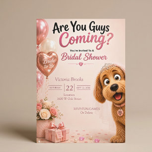 Are You Guys Coming? Funny Dog Bridal Shower Invitation