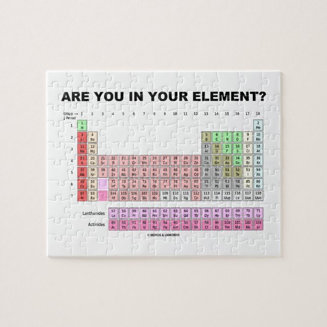 Are You In Your Element? Periodic Table Humour Jigsaw Puzzle (Horizontal)