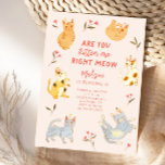 Are You Kitten Me Cat Birthday  Invitation<br><div class="desc">Fun cat themed birthday party invitation featuring illustration of cute cats with party hats and pink flowers. The text says "are you kitten me right meow."</div>