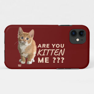 "ARE YOU KITTEN ME" funny cute cat iPhone 11 Case