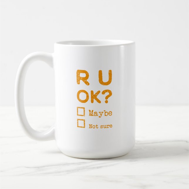 Are you okay? r u ok? coffee mug (Left)