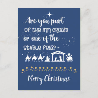 Are You Part Of The Inn Crowd? Funny Christmas Holiday Postcard
