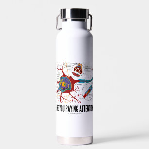 Are You Paying Attention? Neuron Synapse Humour Water Bottle