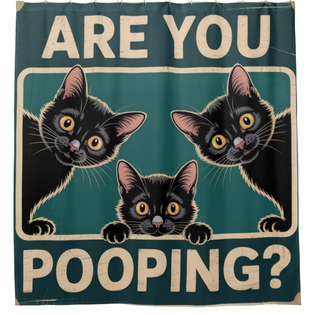 "Are You Pooping?" Funny Black Cats (Front)