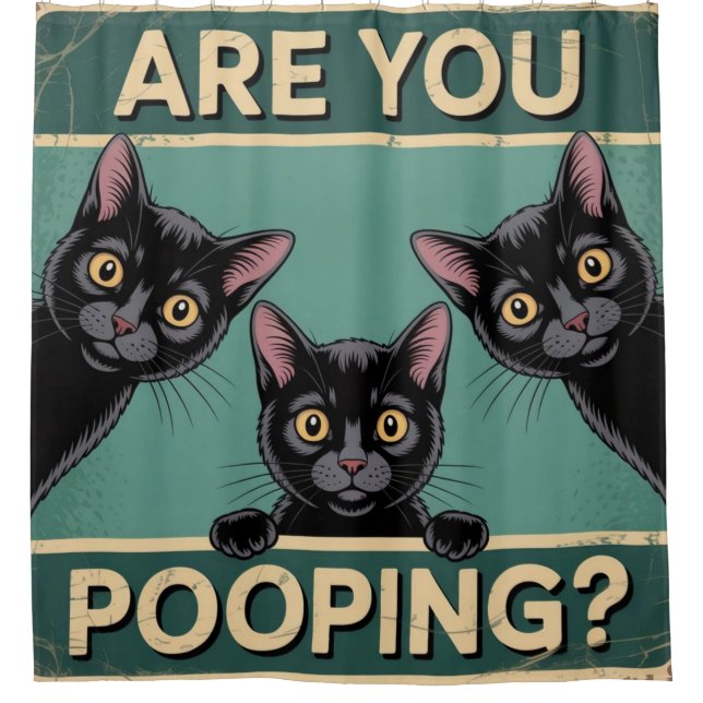 "Are You Pooping?" Funny Black Cats (Front)