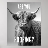 Are you Pooping Highland Cow Toilet Humour Bathroo