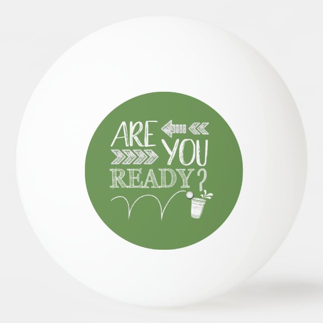 Are You Ready? Football Chalkboard-Styled Ping Pong Ball (Front)