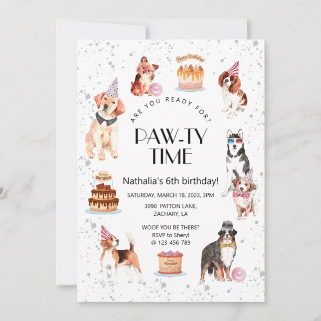 Are You Ready for Dog Pawty Birthday Invitation (Front)