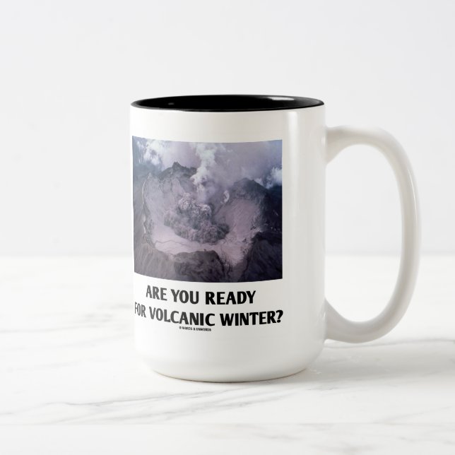 Are You Ready For Volcanic Winter? Volcanology Two-Tone Coffee Mug (Right)