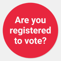 Are you registered to vote? custom white and red