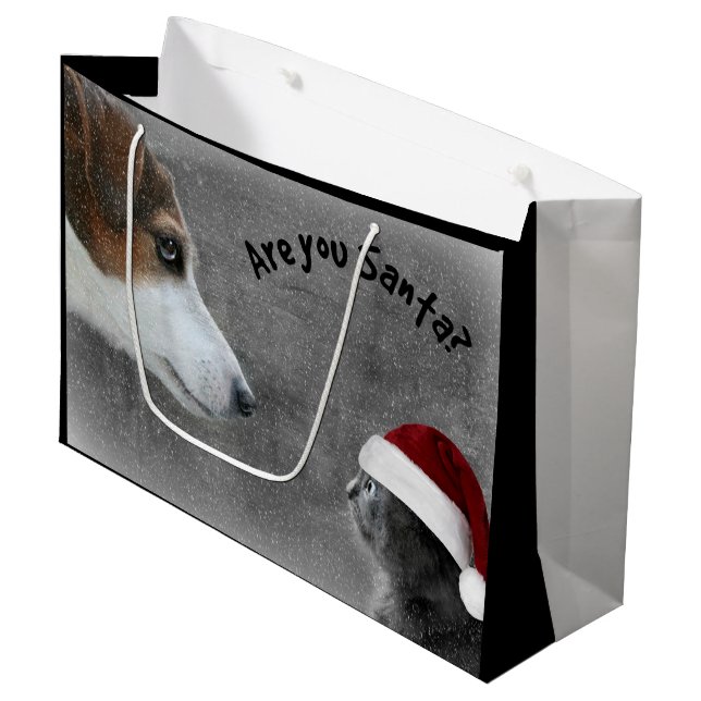 Are You Santa? Large Gift Bag (Front Angled)
