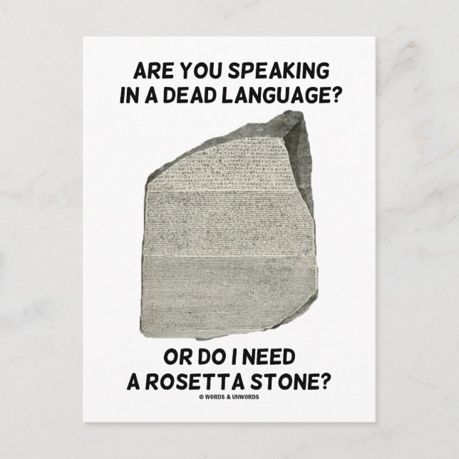 Are You Speaking In A Dead Language Or Do I Need Postcard (Front)