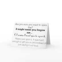 Are you sure? Apology Card