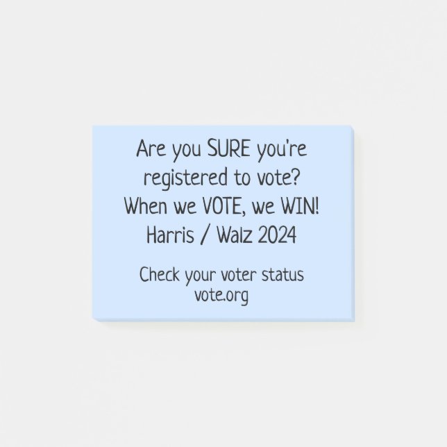 Are You Sure You're Registered? Notes to Voters (Front)