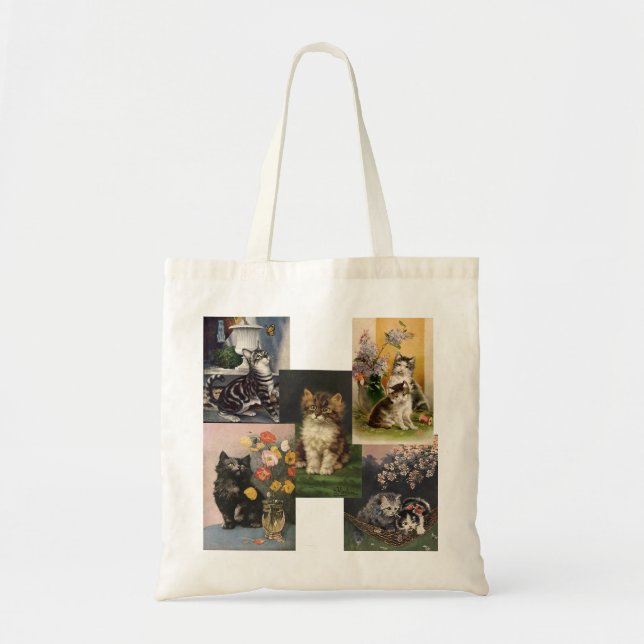 Are you the Crazy Cat Lady! Victorian Kittens Tote Bag (Front)