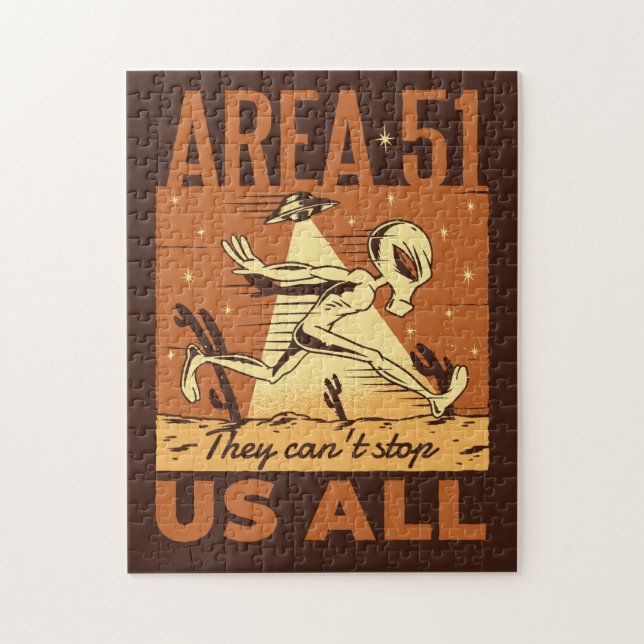 Area 51 Alien: They Can't Stop Us All Jigsaw Puzzle (Vertical)