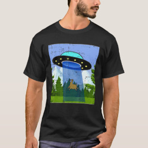 Area 51 Alien Ufo Spaceship Llama Fun Ny Halloween T-Shirt