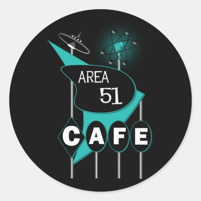Area 51 Cafe Classic Round Sticker (Front)