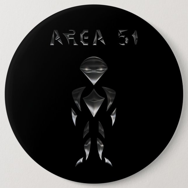 Area 51 (Chrome) 6 Inch Round Button (Front)